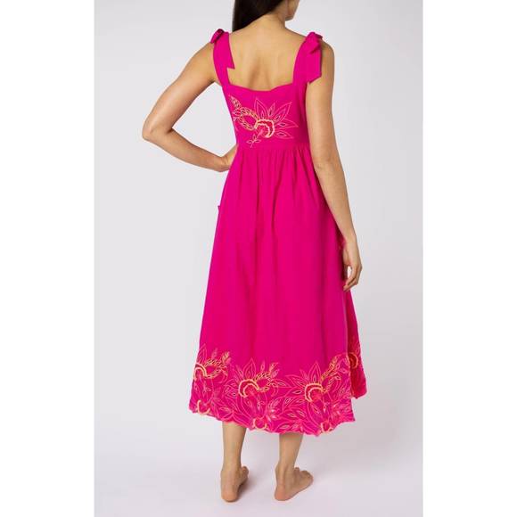 NEW JULIET DUNN cut out tie dress in fuchsia - Picture 3 of 3